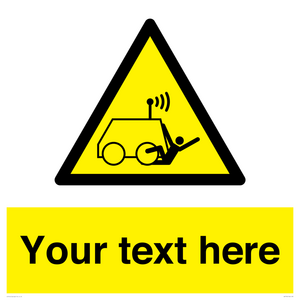 Custom warning run over by operator controlled machine